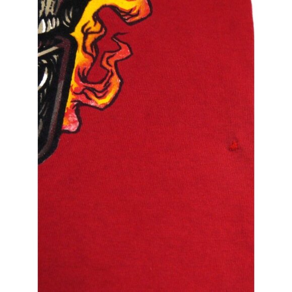 Vintage JNCO JEANS red 100% cotton T Shirt with Flaming Skull Dice Adult size M - Picture 4 of 6